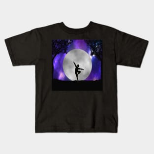 Plus size ballerina full moon galaxy Kids T-Shirt